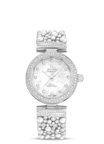 Omega LadyMatic Co-Axial 34 White Gold / Pearls and Diamonds
